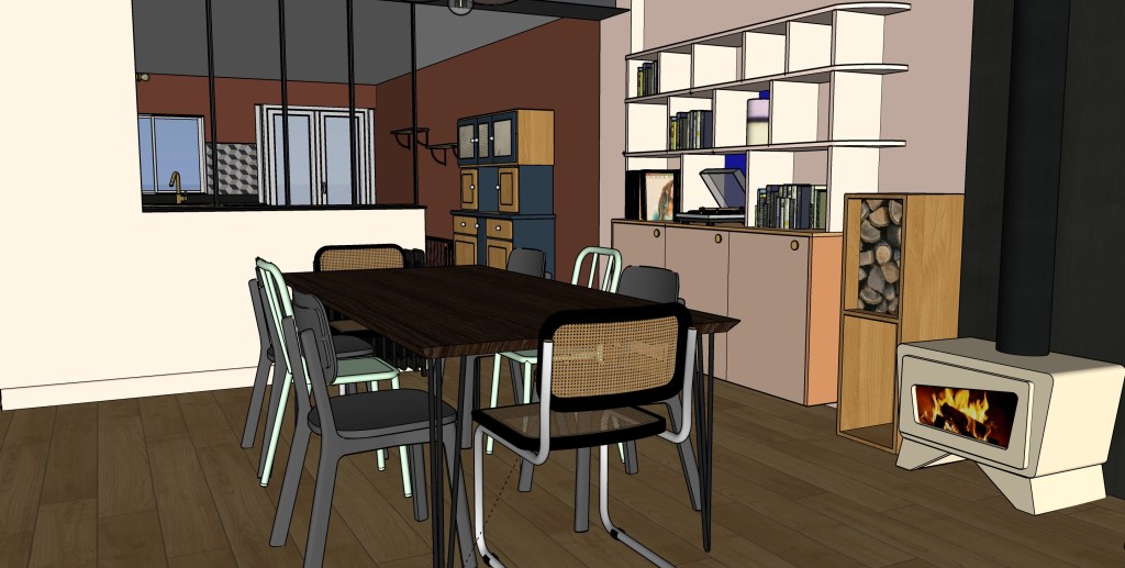 Agencement et décoration d’un salon, salle à manger et&nbsp;cuisine